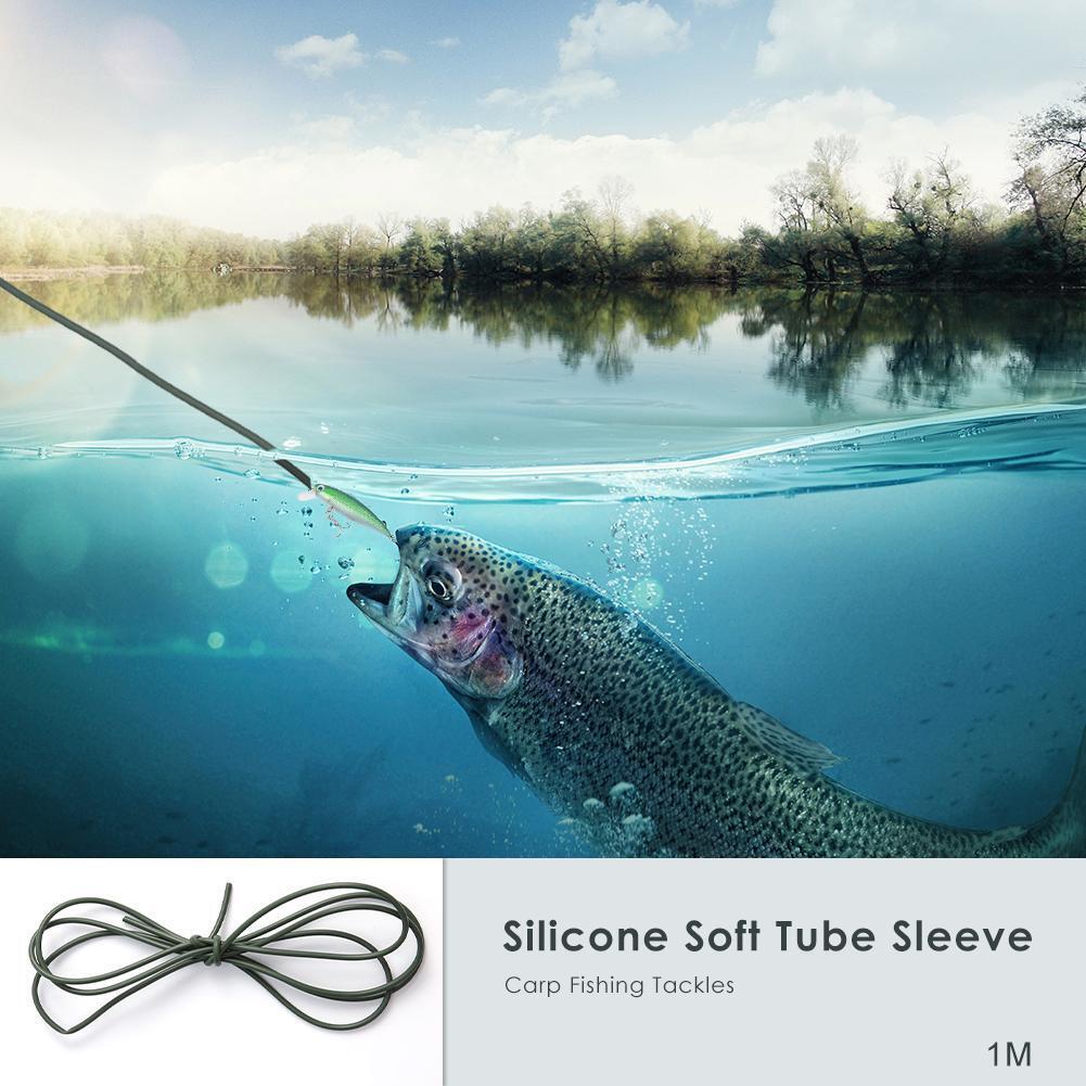 1m DIY Silicone Soft Rigs Tube Sleeve for Carp Fishing Tackles (Green)