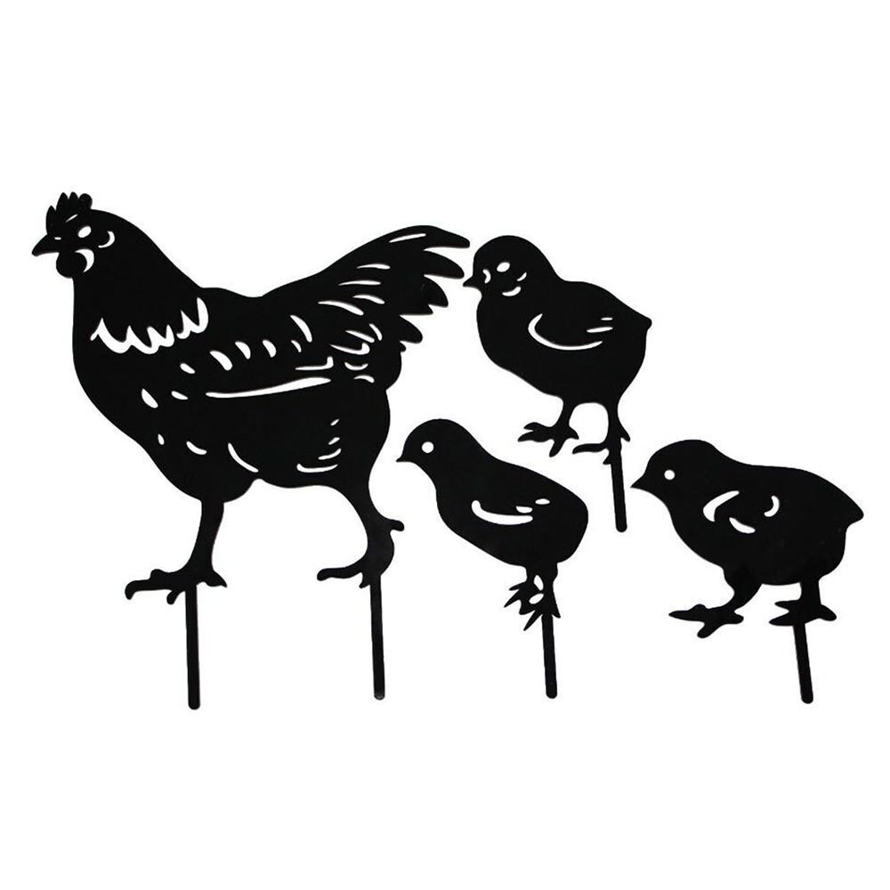 Stakes Chick Decoration Lovely Chick Silhouette Pile Plug-in Posts Standing