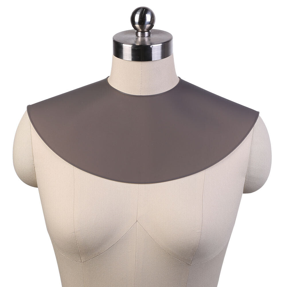 Haircut Shawl Neck Cape Silicone Neck Shield for Hair Coloring (Black)