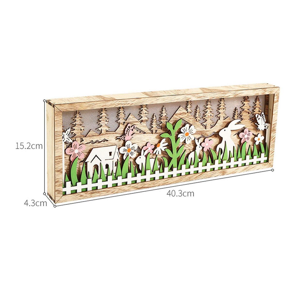 Wooden Easter Bunny , Bunny Ornament  Decor Lamp for Desktop,