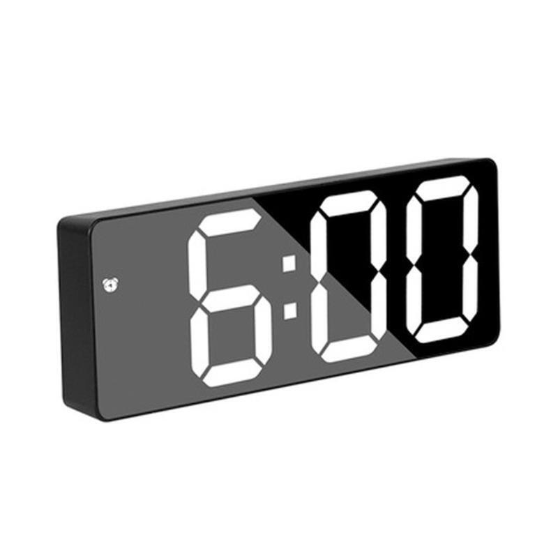 Digital LED Alarm Clock Thermometer Snooze Mirror Display Temperature Bedroom