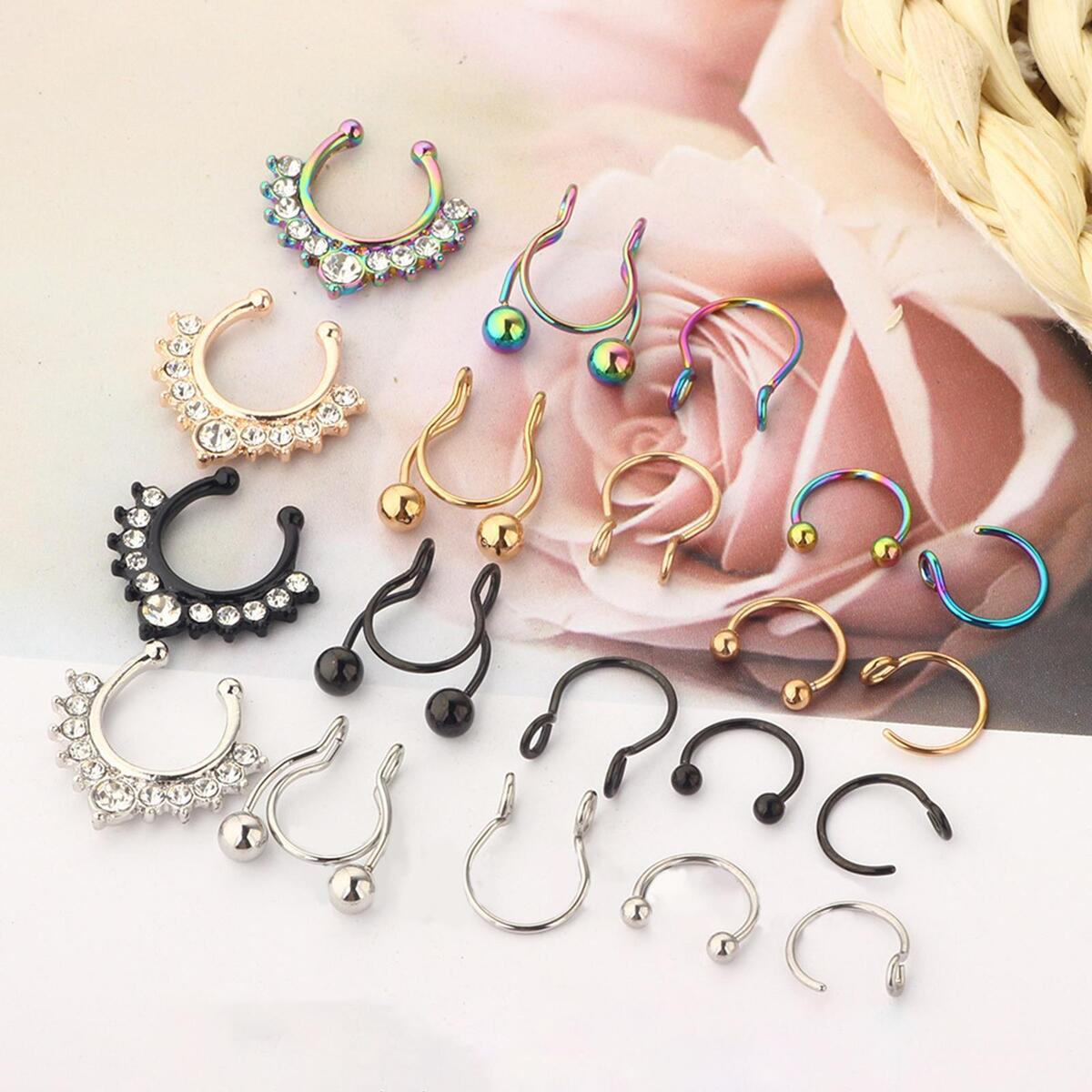 20- Nose Rings Hoop Nostril  for party and daily Wearing Holiday
