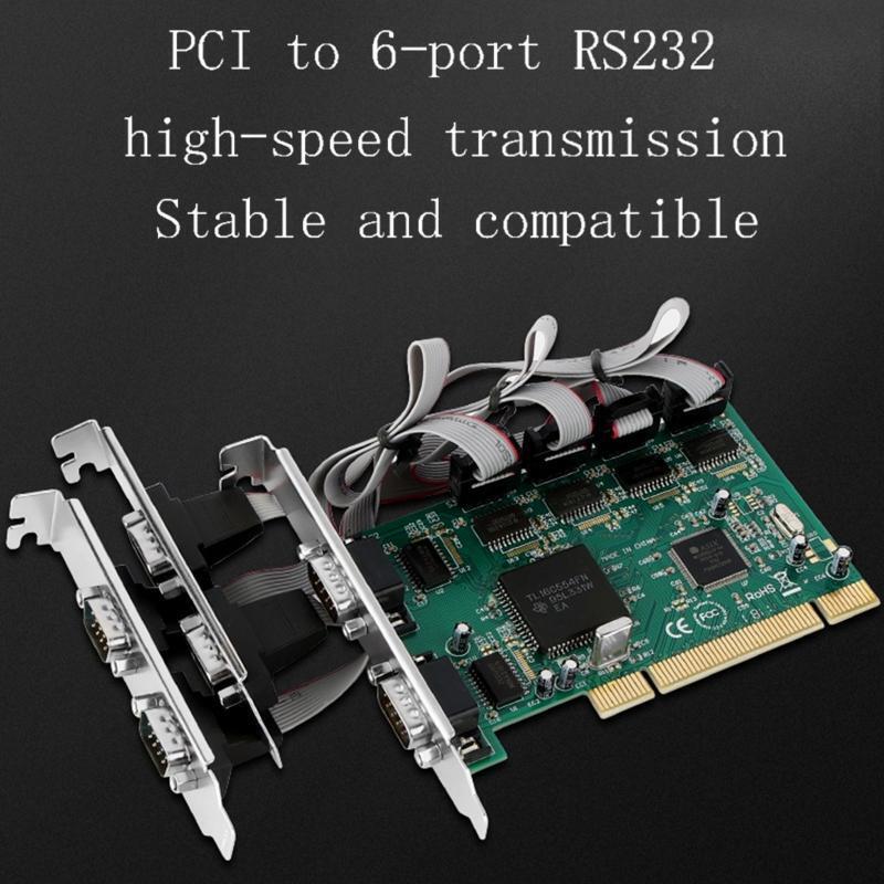 PCI to 6 Port RS232 Expansion Card TL16C554FN + MCS9865 Dual Chips COM-Port PCI