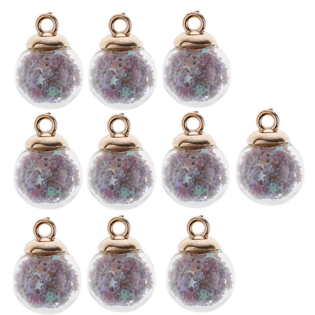30 Pieces 16mm Mixed Tiny Star Glass Ball Charms Pendant Earring Jewelry DIY