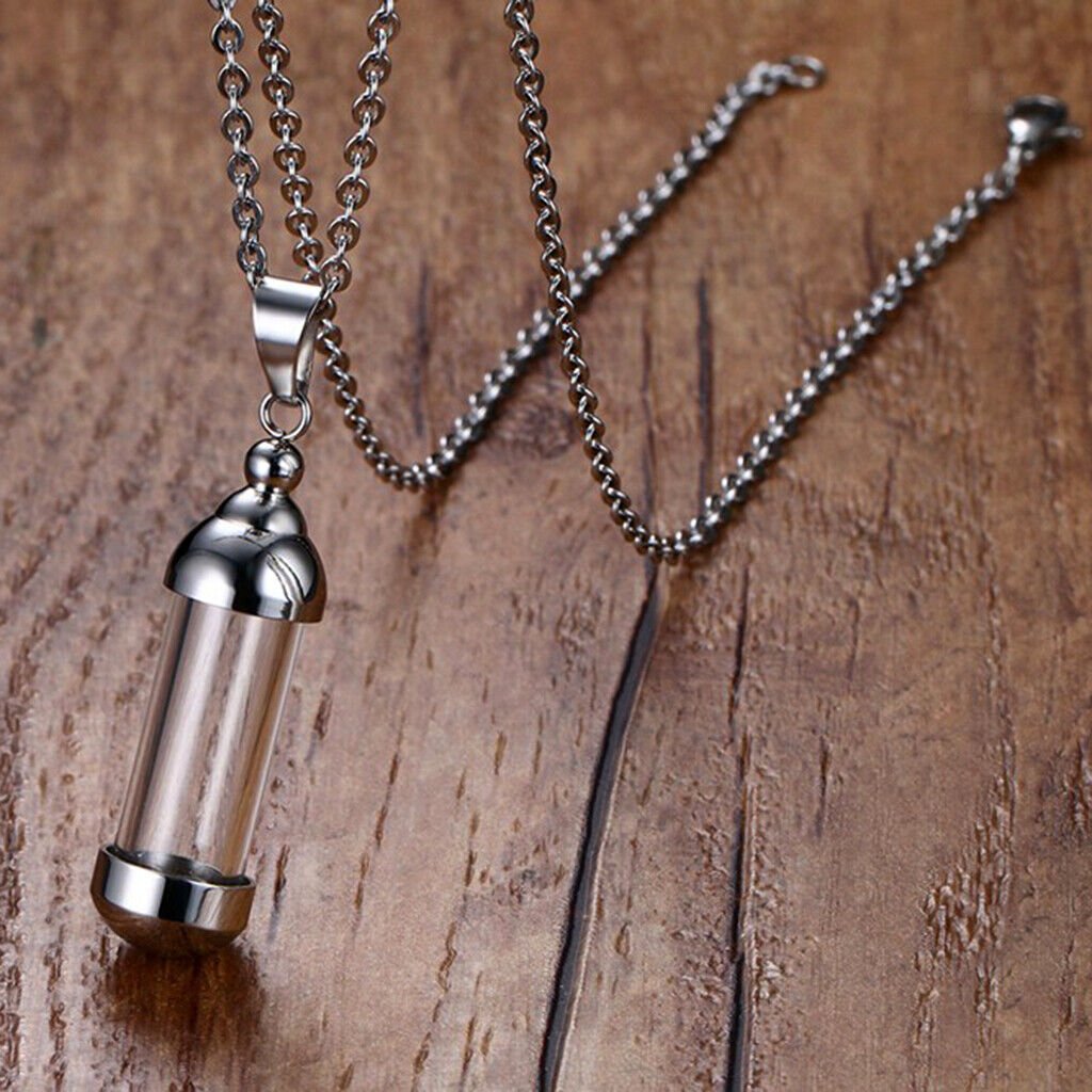 2x  Vial Necklace for Ashes, Openable  Memorial Cremation Urn Necklace