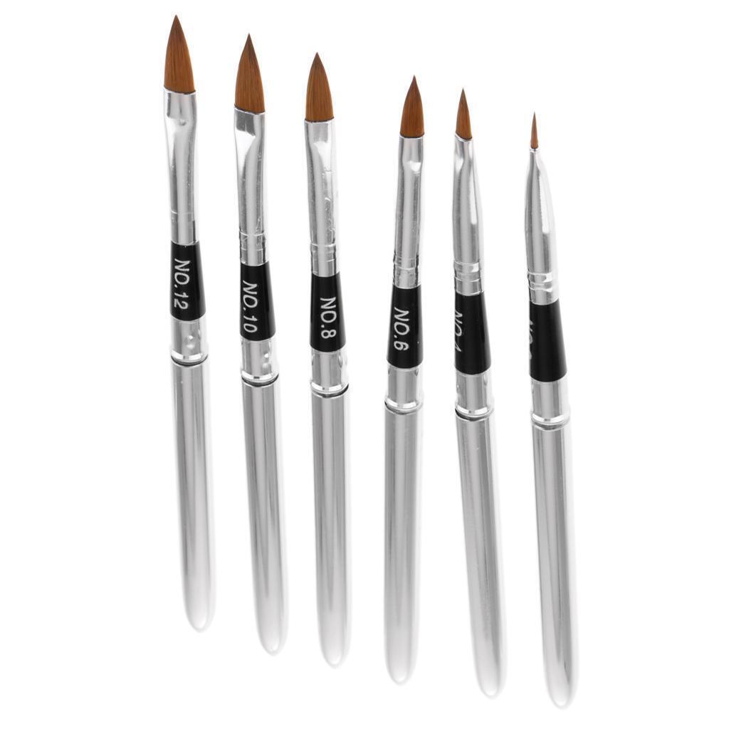 6pcs Mermaid Tail Stick UV Gel Polish Nails Art Drawing Painting Pen Brushes