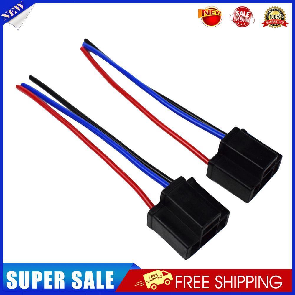 1 Pair H4 9003 Bulb Socket Female Adapter Connector for Headlight Fog Lamp