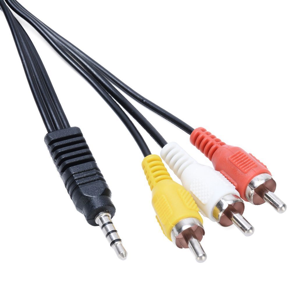 to Male Laptop Audio Video 3.5mm Jack to 3 RCA AUX Cable AV Cable Adapter Wire