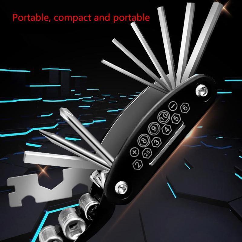 16 in 1 Bike Repairing Wrench Screwdriver Set for Outdoor Travel Bicycle Repair
