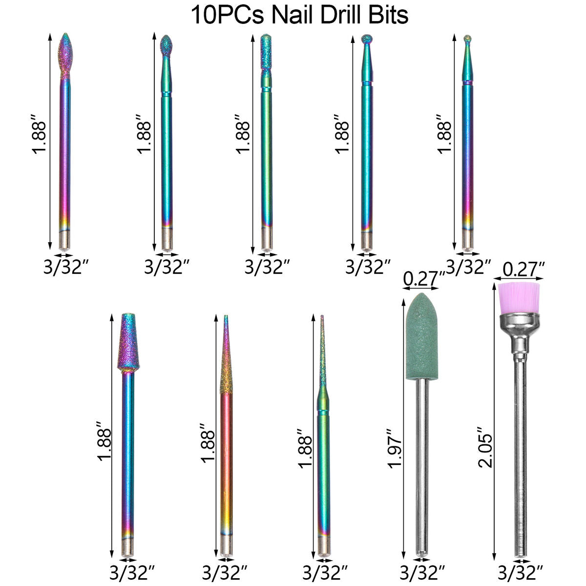Nail Drill Bit Set Manicure Files Tungsten Steel Nail Files Manicure
