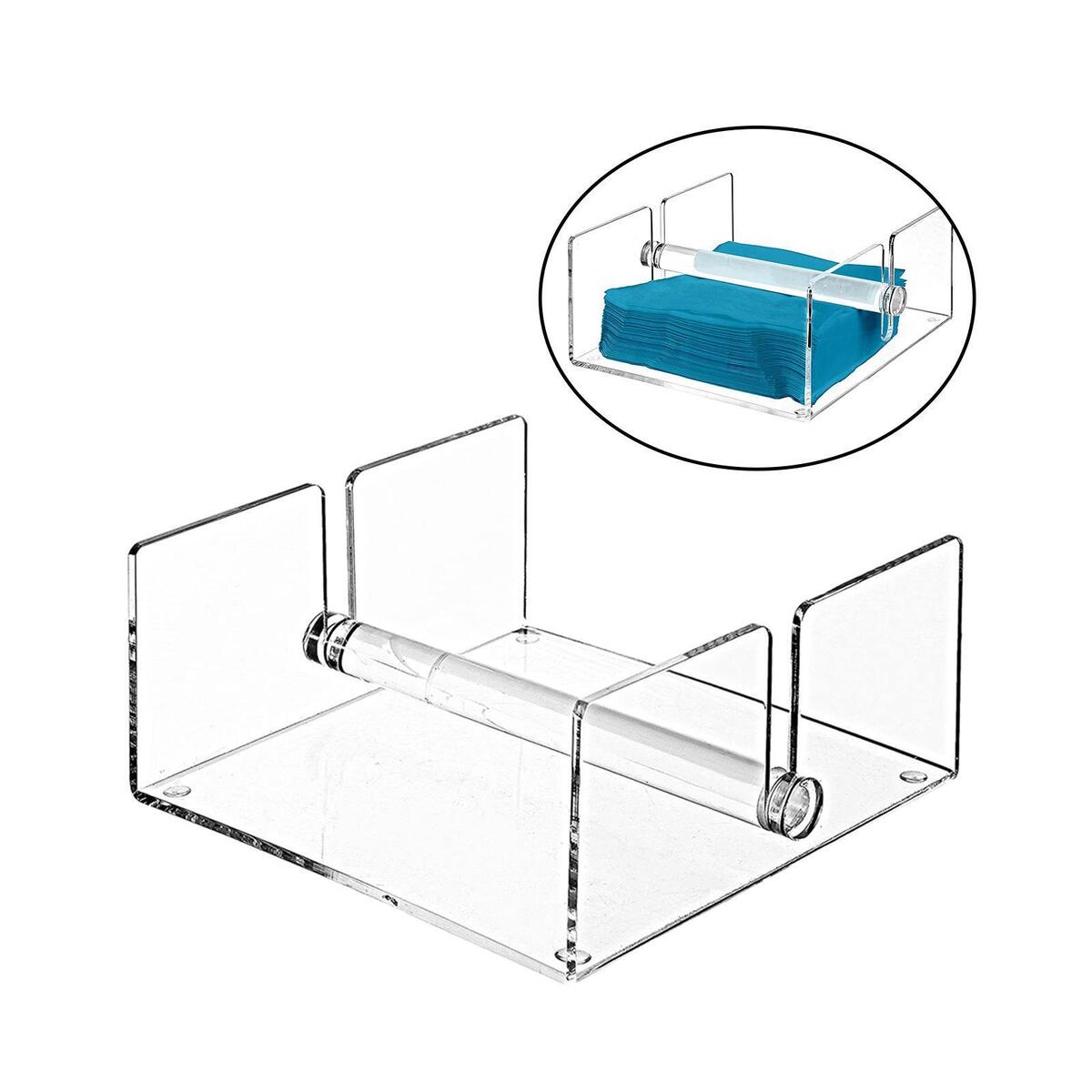 Acrylic Guest Towel Napkin Holder Square Clear for Countertops Hotel Party