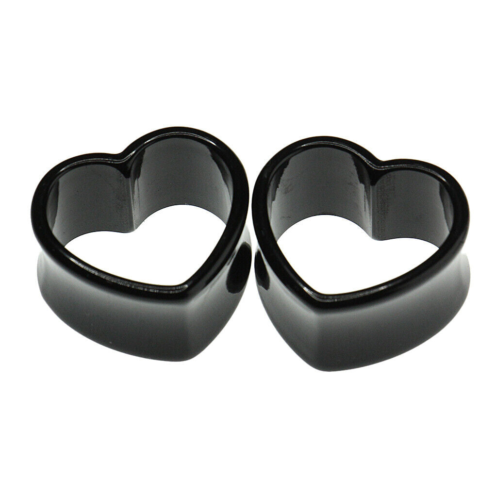 7 Pairs Heart Acrylic Tunnels Ear Stretcher Expander Gauges