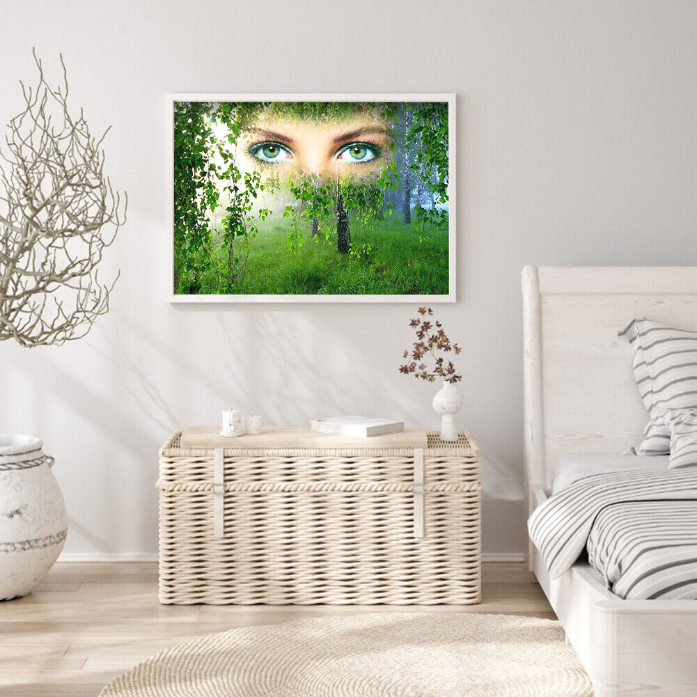 5D Diamond Painting DIY Green Forest Eyes Kit Full Drill Art Home Pictures