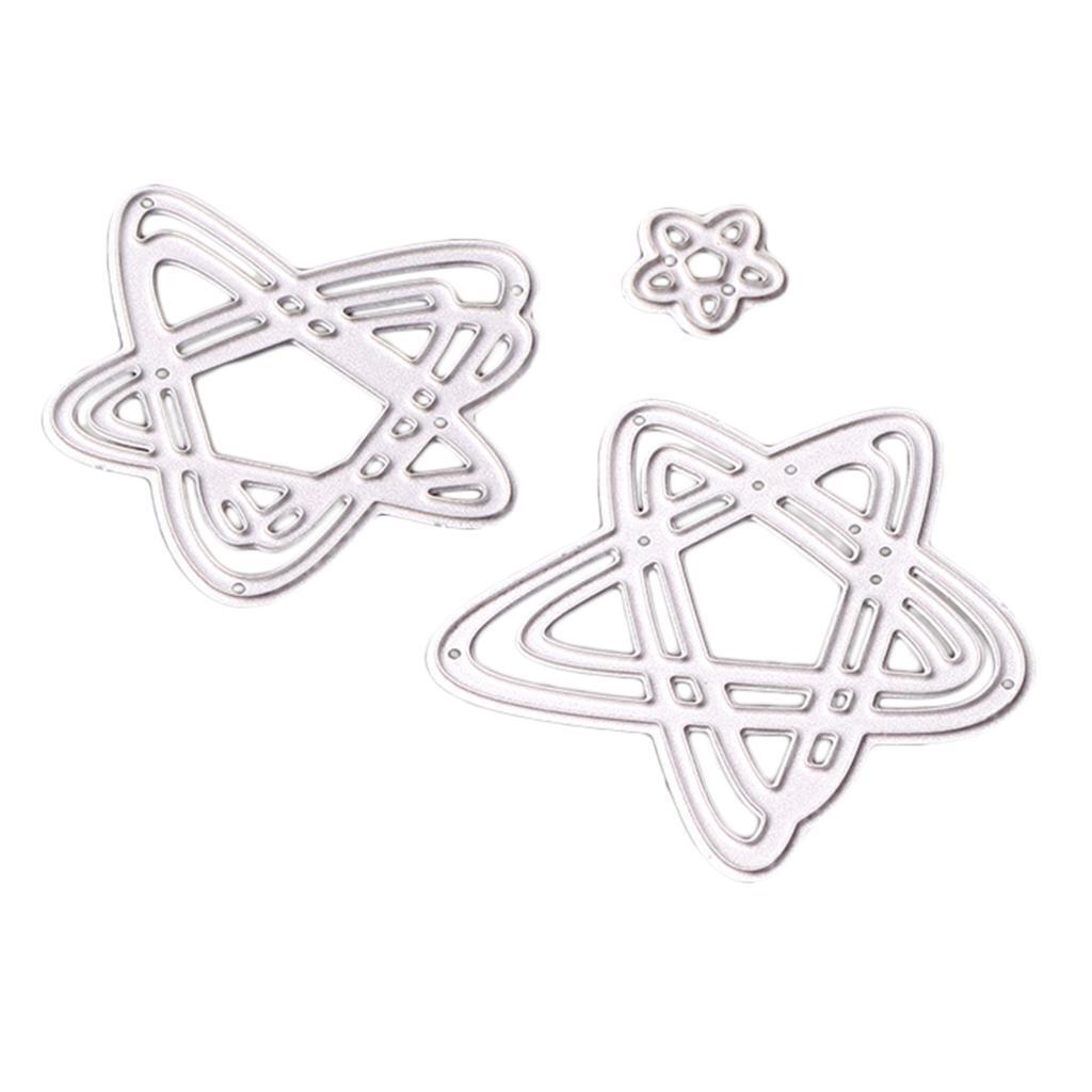3 Pieces Star Shape Metal Cutting Dies for Scrapbook Photo Album Paper Craft