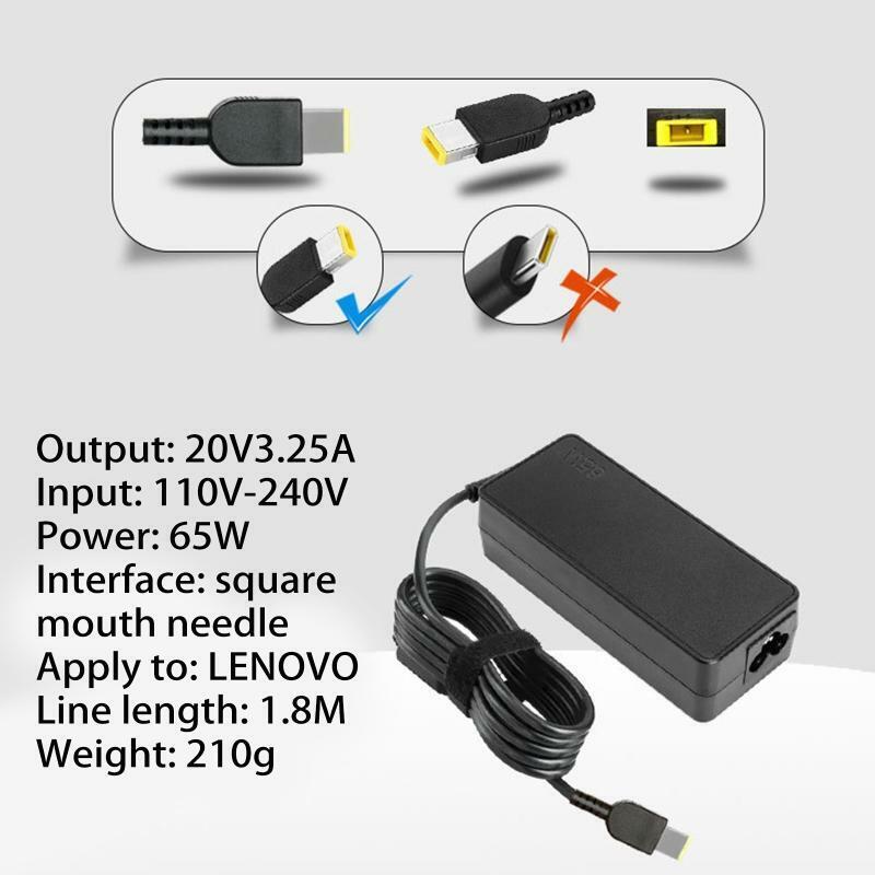 20V 65W AC Power Adapter Laptop Charger For Lenovo X1 Carbon E431 E531 X240 G500