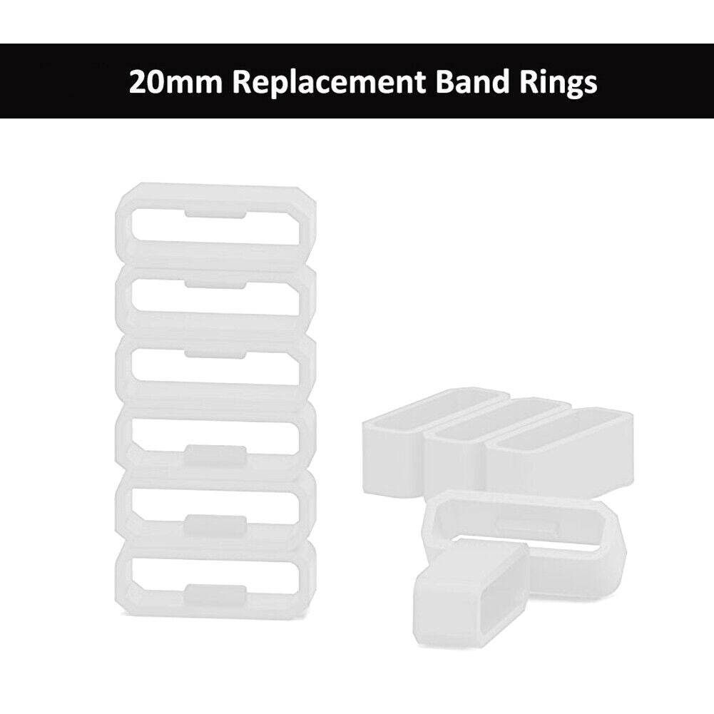 10x Silicone Band Keeper Loop for Garmin Fenix 6S Pro 6S 5S Plus 5S (White)