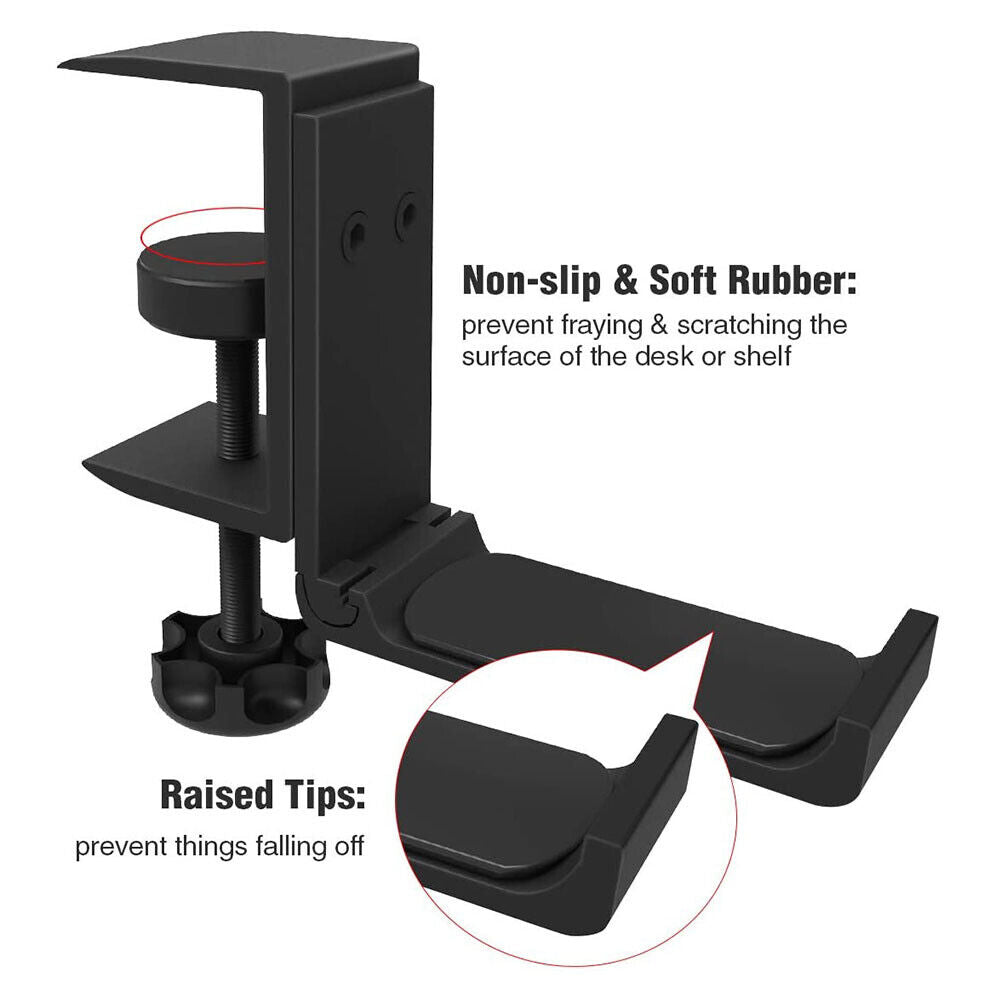 Aluminum Alloy Headset Holder Adjustable Foldable Headphone Hanger Bracket