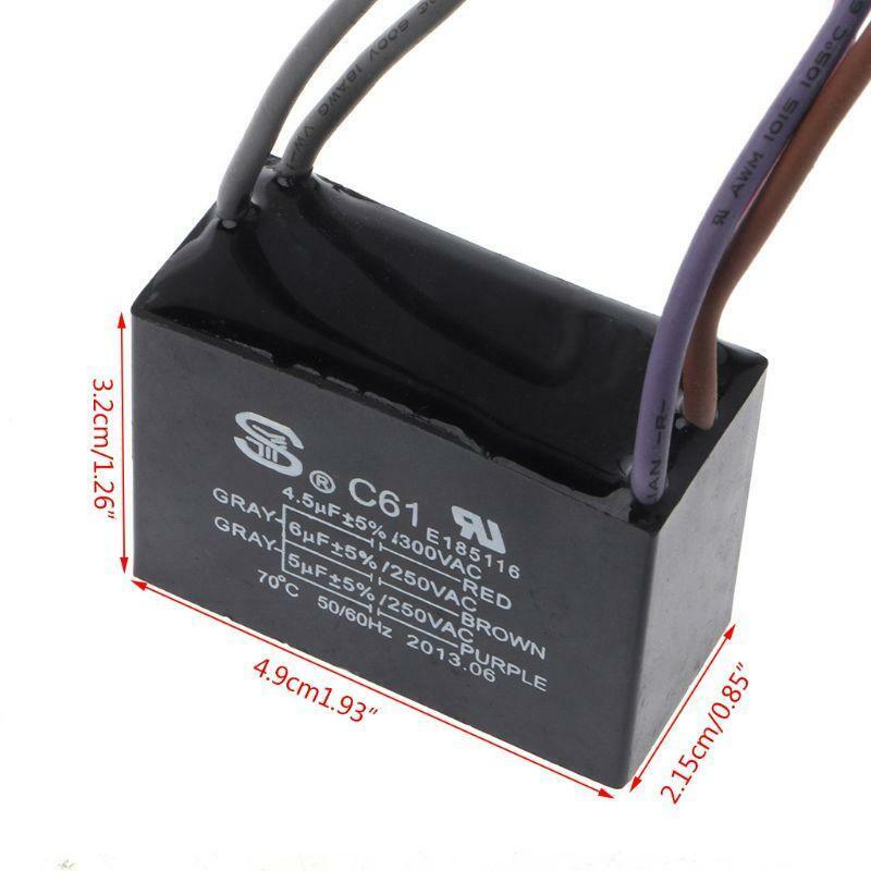 CBB61 Electrical Power Relay Connecting Capacitor 4.5uf+6uf+5uf 250V 5 Wire