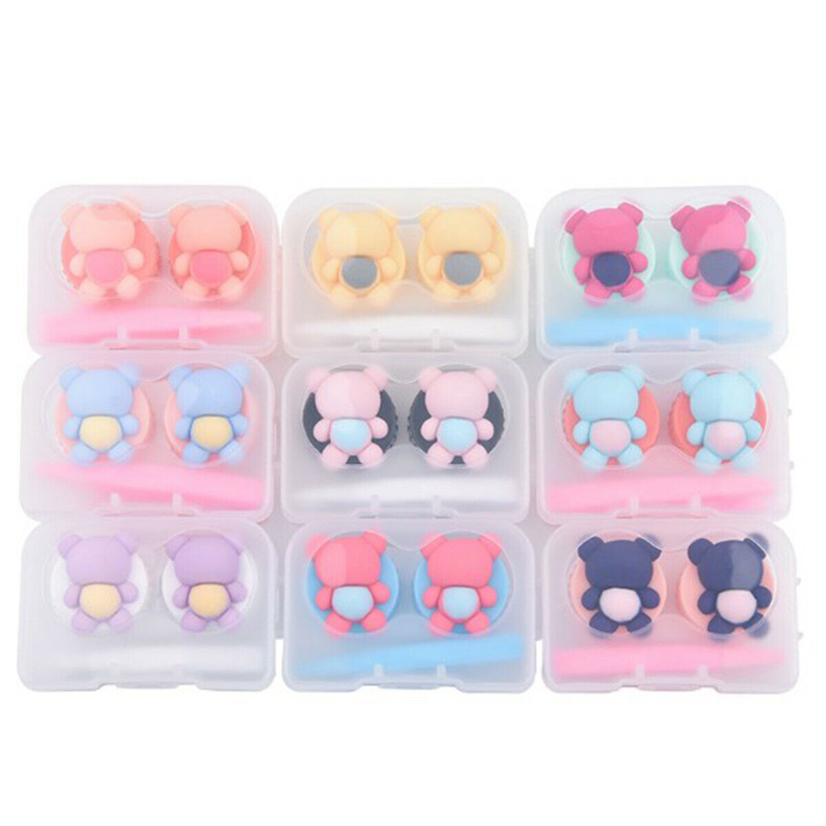 Cute Bear Pocket Mini Contact Lens Case Box Kit Outdoor Travel Holder Container