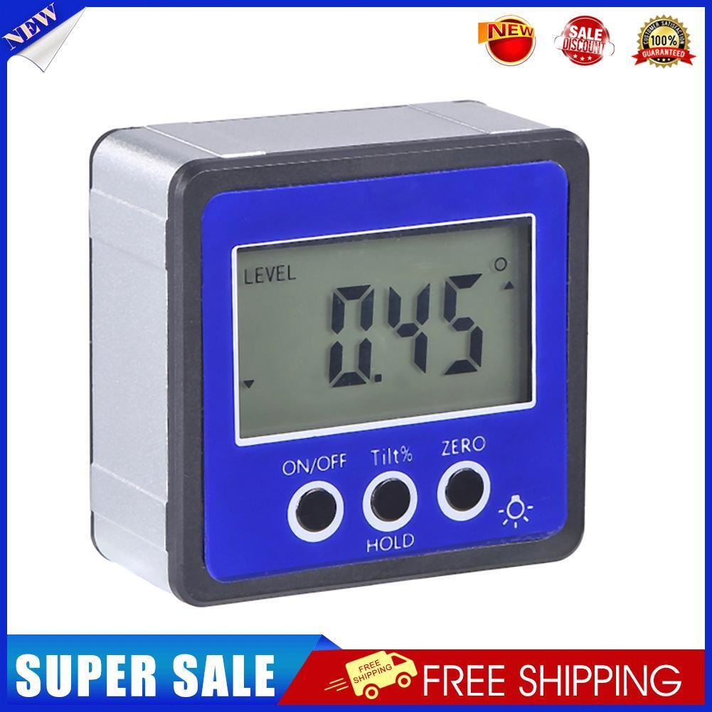 Magnetic Digital Protractor Inclinometer Level Box Angle Finder Box (Blue)