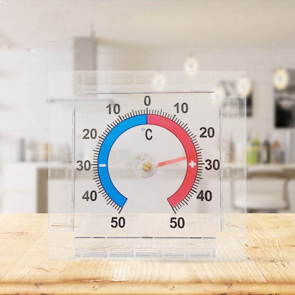 Square Plastic Window Indoor Outdoor Digital Thermometer Temperature Meter