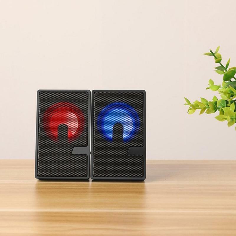 Speaker Small Kits Connect with Headphones Laptop PC RGB Colorful Lights