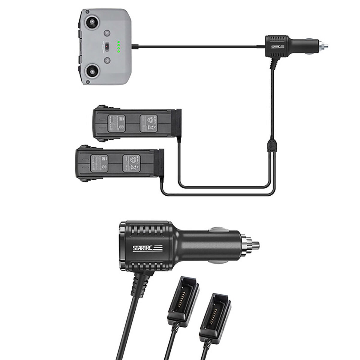 2 In 1 Drone Car Charger Dual Charging Three-Way Output Drone for Mavic 3 Parts