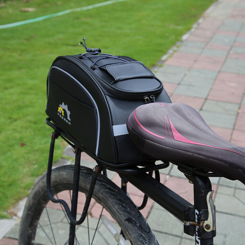 Carbon Fiber Large Waterproof MTB Bicycle Reflective Rear Rack Pannier Bags