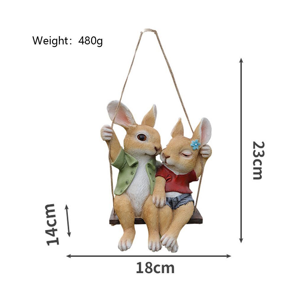 Sculptures Swing Rabbit Rabbit Statue Garden Decoration Household Ornament