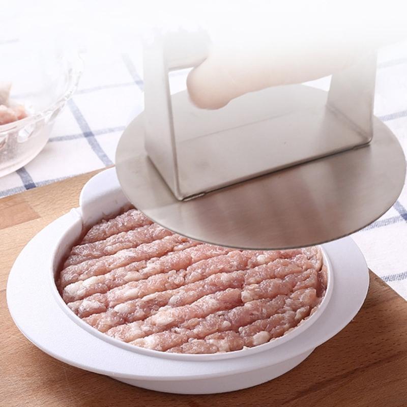 Stainless Steel Burger Smasher Heavy-Duty Round Bacon Grill Burger Press