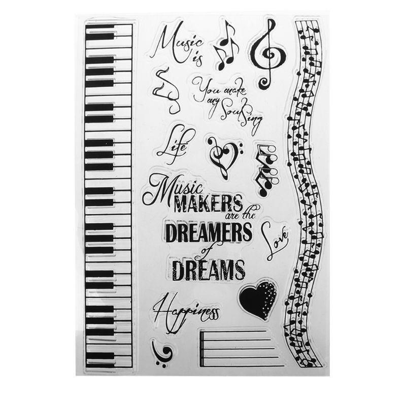 Music Dreams Silicone Clear Stamp Musical Note Piano Transparent Seal Stamp