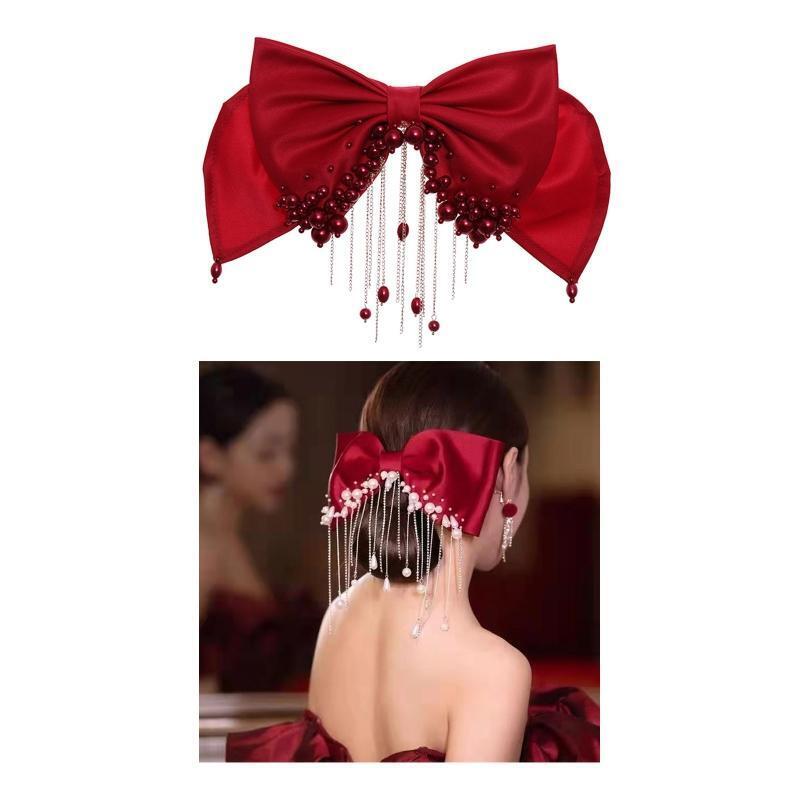 Solid Color Large Bridal Hair Bow Clip Hair Bows for Birthday Party, Baby Shower