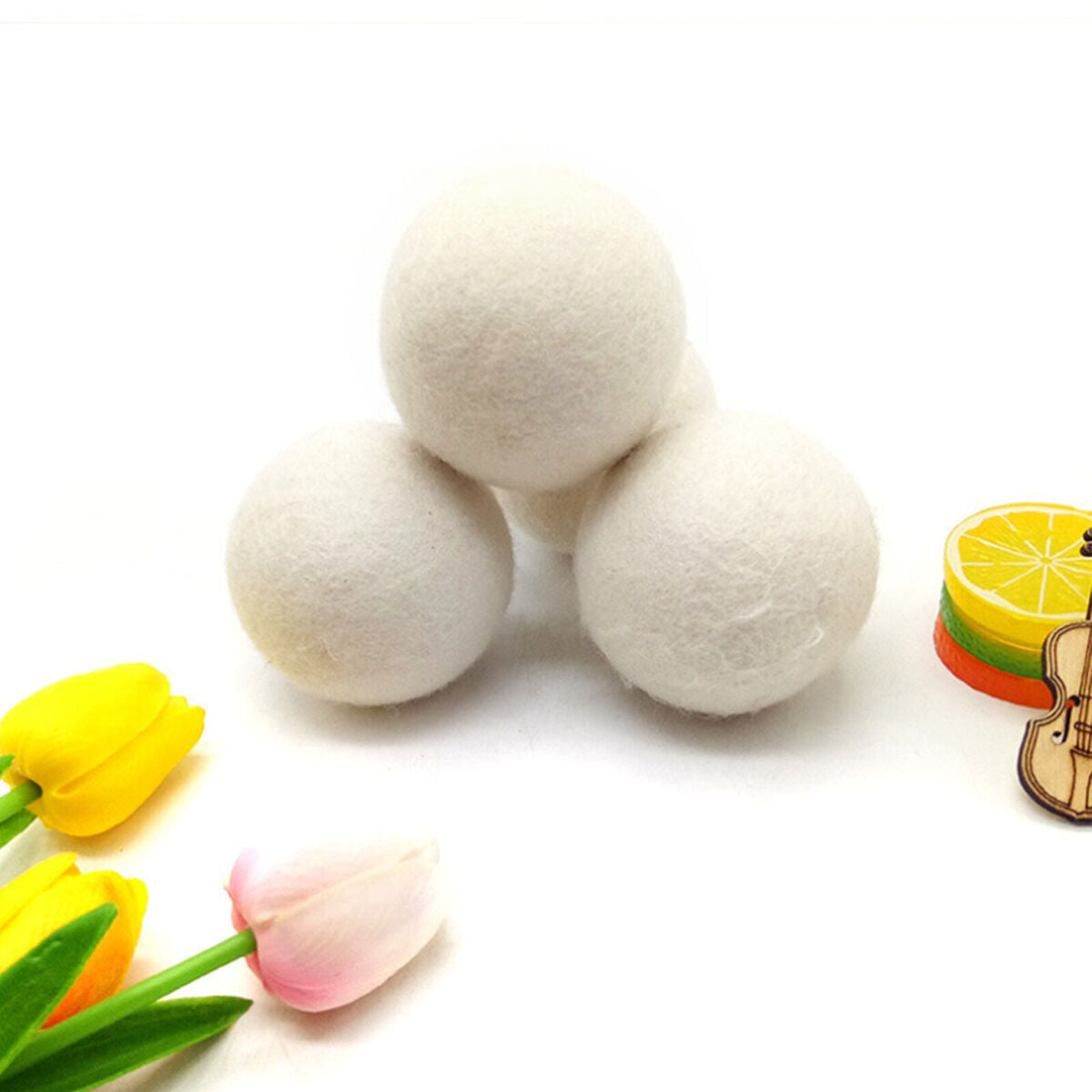 Organic Nature Wool Dryer Balls - 4 Pack Reusable Dryer Balls for Laundry