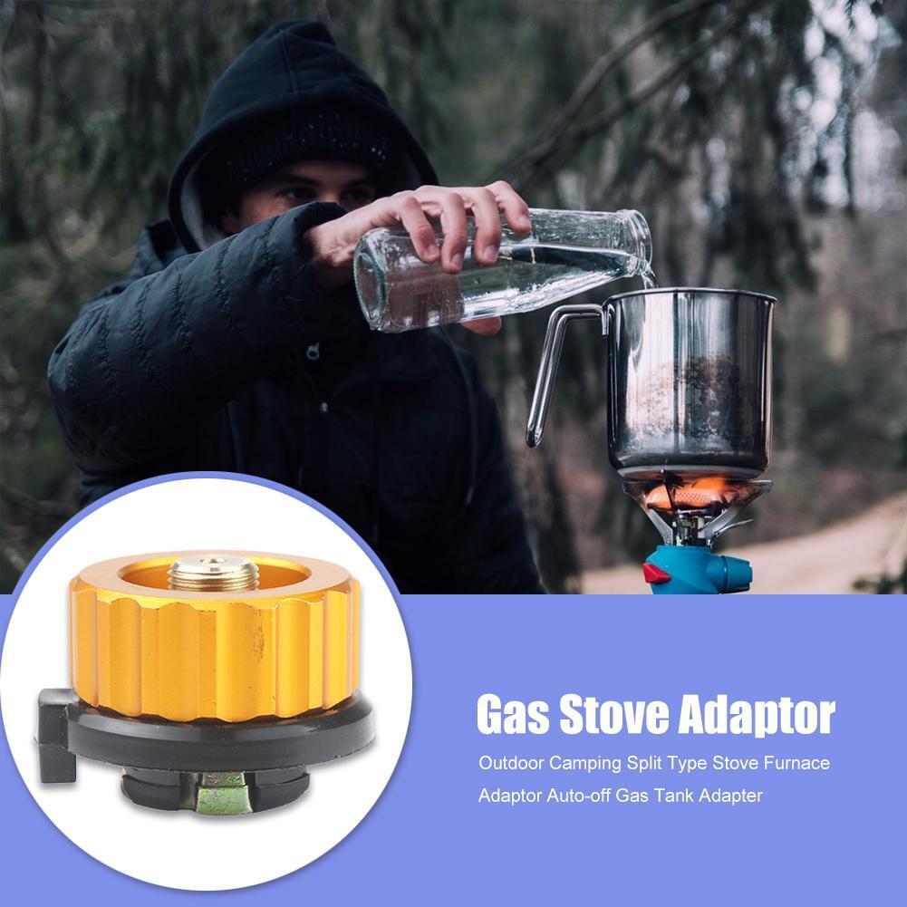 Outdoor Camping Split Type Stove Furnace Adaptor Auto-off Gas Tank Adapter