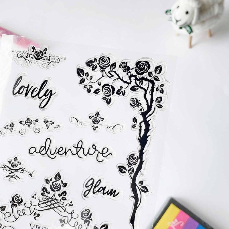 Blossom Themed Silicone Stamp Seal for DIY Handmade Art Crafts Photo Paper Decor
