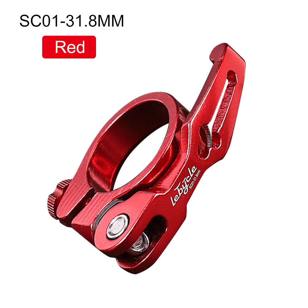LEBYCLE MTB Bike Seatpost Clamp Road Bicycle Seat Tube Clip (Red 31.8mm)