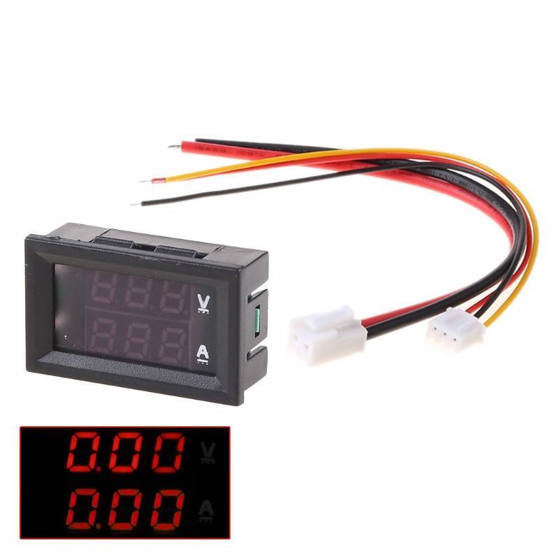 0.28 Inch LED Digital Voltmeter Ammeter Red Blue 2-in-1 Multimeter DC 0-100V 10A