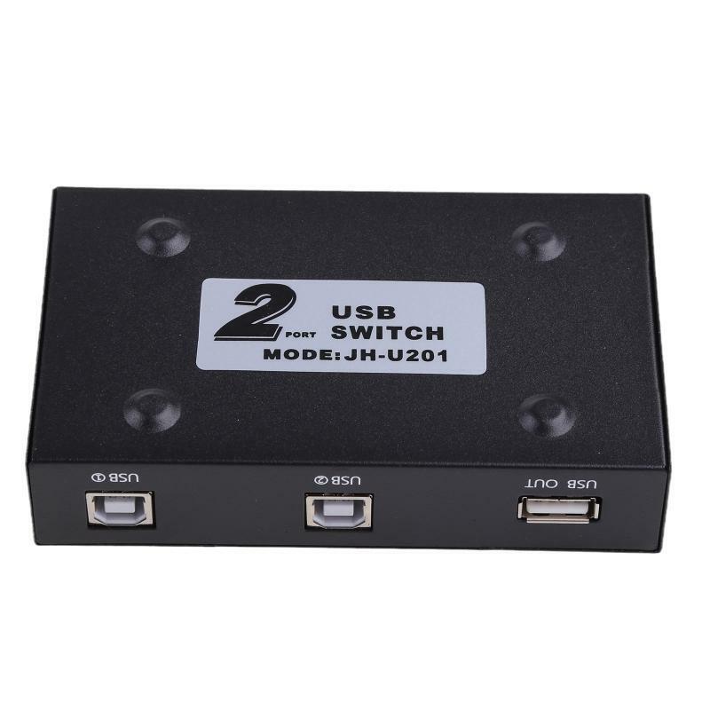2 in 1 Out USB Print Sharer, 2 USB 2.0 Ports Splitter Sharing Device Switch Box