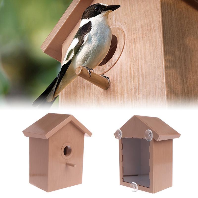 Bird House Swallow DIY Nest Home Decoration Outdoor Breeding Cockatiels Box Roof