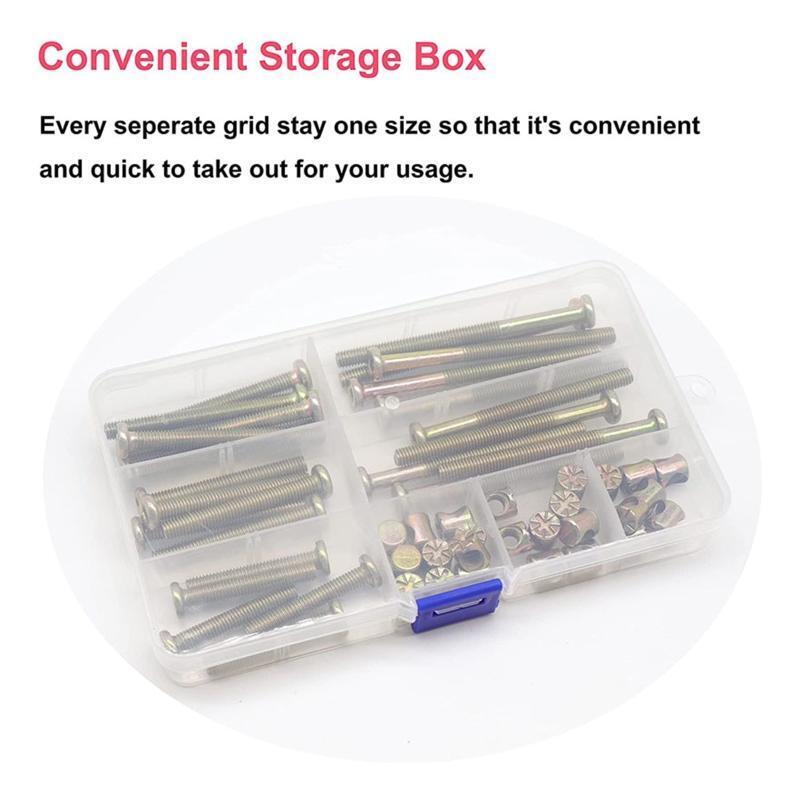 Baby Bed Crib Screws Hardware Replacement Kit M6x40mm/ 50mm/ 60mm/ 70mm/ 80mm
