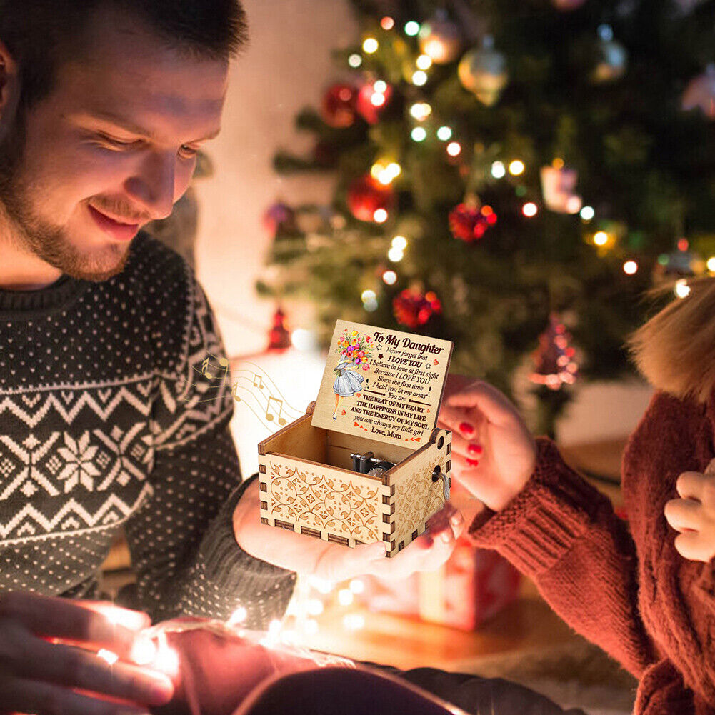 A Letter to My Daughter Hand-cranked Wooden Music Box Melody Musical Gifts