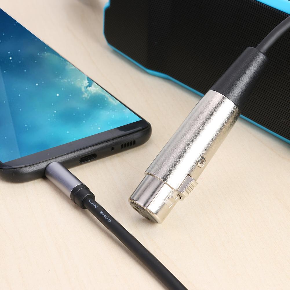 1.5m XLR 3pin Female to 3.5mm TRS Male Audio Adapter Cable for Microphone