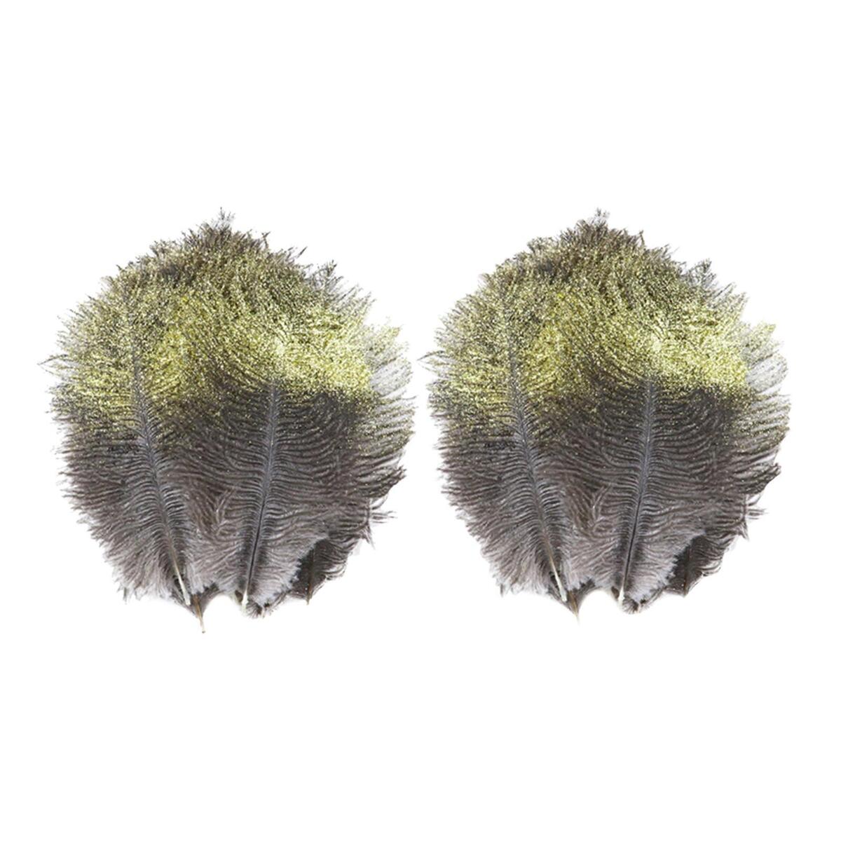24  Feathers 15 20 Cm for Centerpieces Black And White