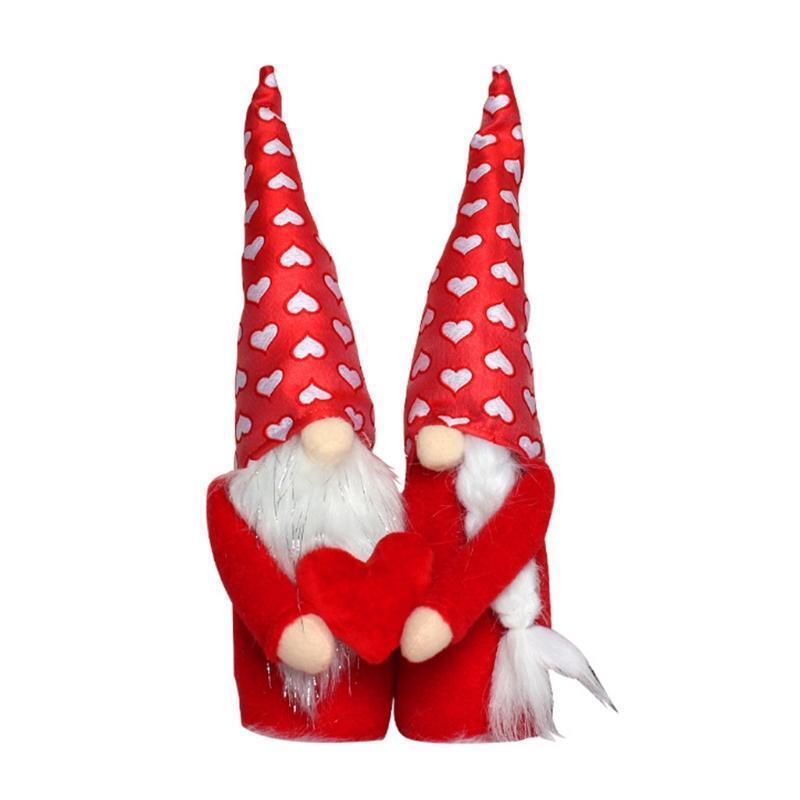 Valentine Gnome Couple Heart Love Tomte Elf Dwarf Nisse Scandinavian Santa Decor