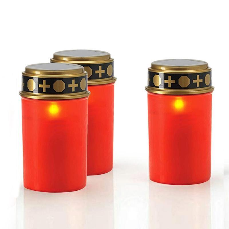 4 Pcs LED Candle Lamp Memorial Candle Lights for Ritual, LED Grave Candles Light