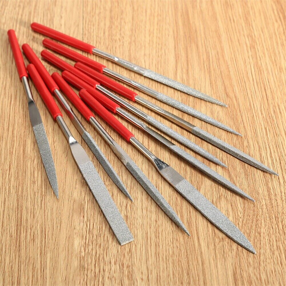 10Pcs Diamond Coated Grit 120# Needle File Assorted Metal Craft Tools 180mm