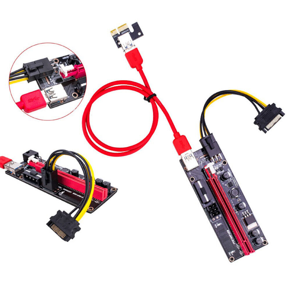 Ver009S PCI-e Riser Card PCI Express 1X to 16X Adapter USB 3.0 Data Cable
