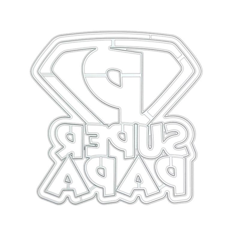 Super Papa Metal Cutting Dies Stencil DIY Scrapbook Album Paper Card Template