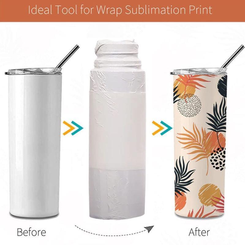 100 pcs Sublimation Shrink Wrap Film Sleeves White Sublimation Environmentally