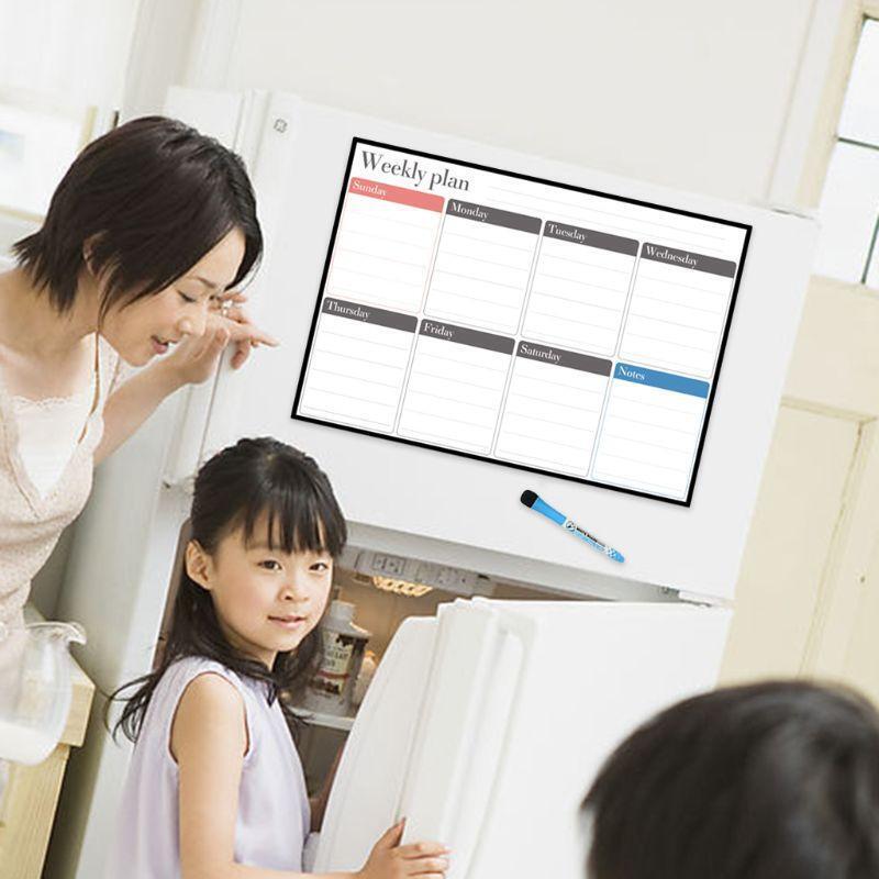 A3 Magnetic Weekly Planner Whiteboard Fridge Magnet Daily Message Drawing Notes